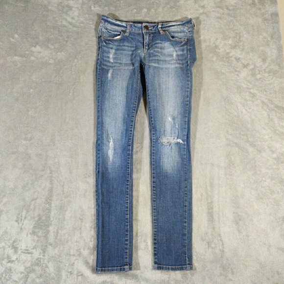 Decree Jeans Womens 5 Blue‎ Super Skinny Distressed Stretch - Picture 1 of 10